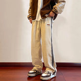 Hearujoy Men's Sweatpants Vintage Y2K Clothes Corduroy Harajuku Jogging Casual Trousers Wide Leg Pants Streetwear Plus Size Male Clothing